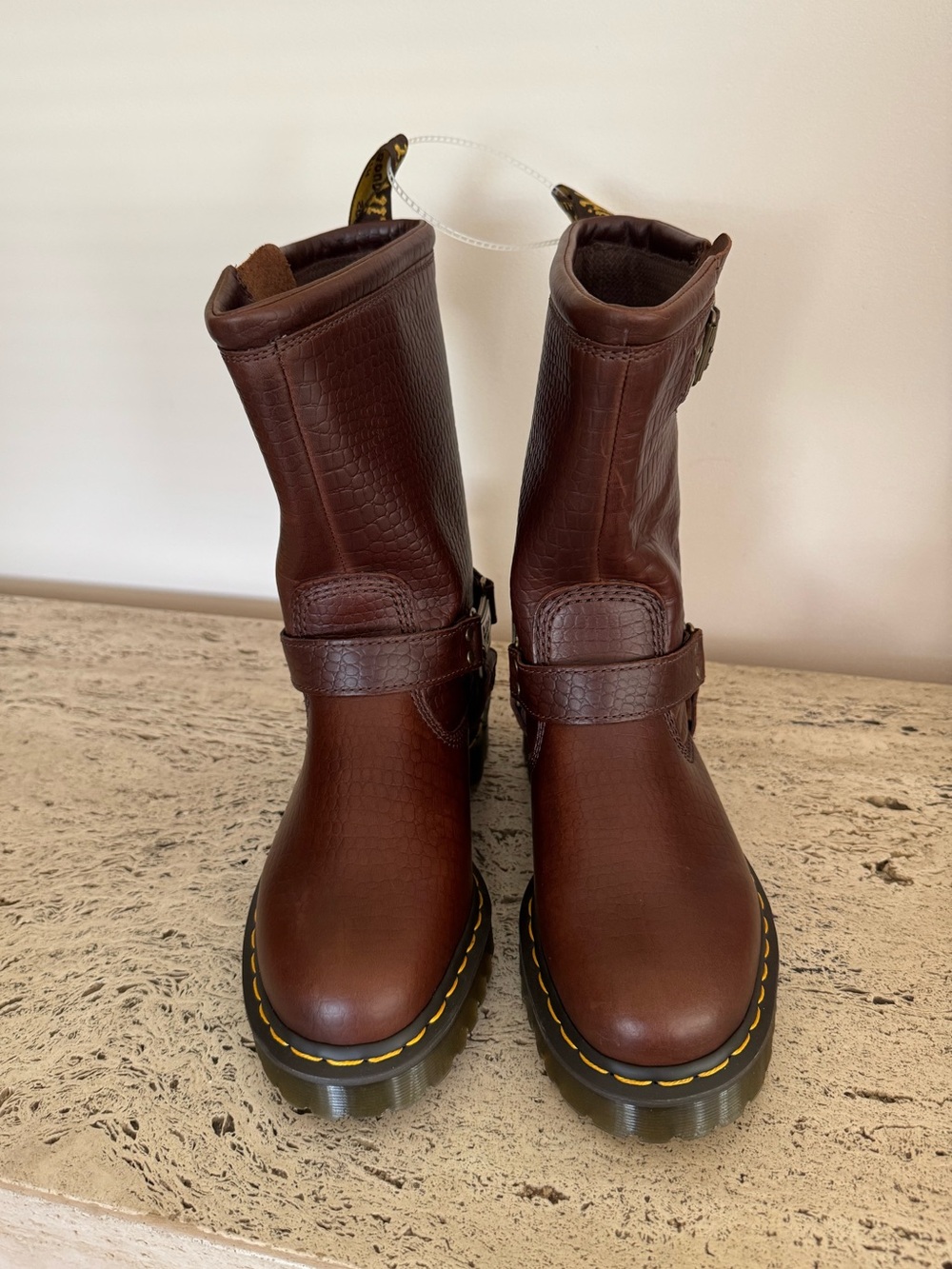 Dr Martens Anistone HI Biker Boots
Reptile Leather Embossed. MSRP $200. Size 8 - Picture 8 of 17